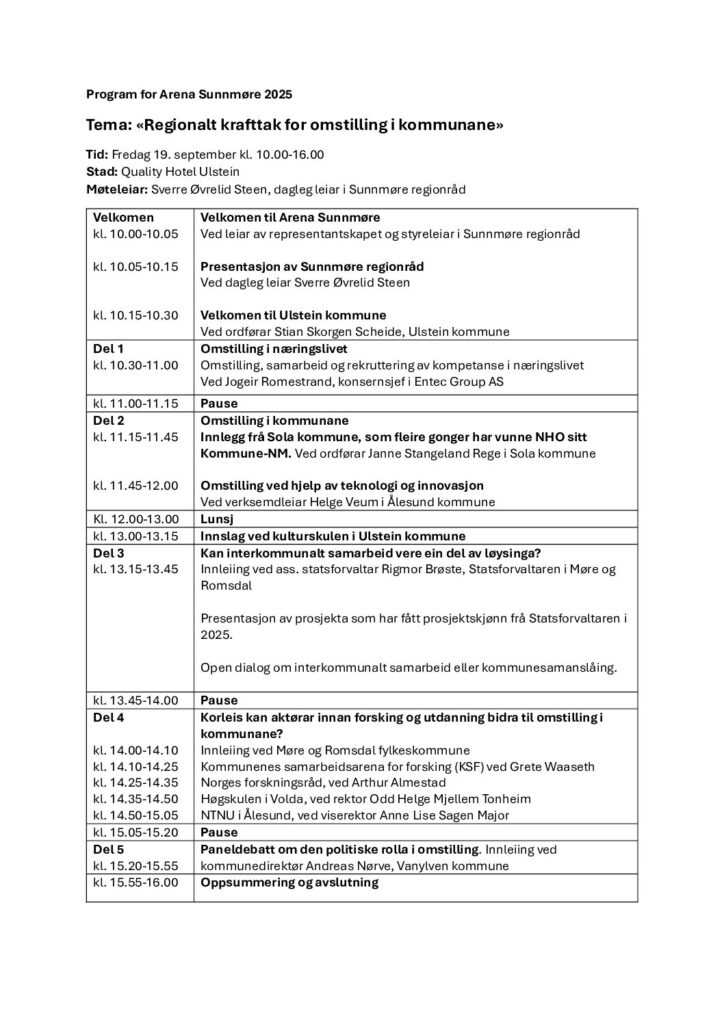 Program for Arena Sunnmore 2025 2 pdf